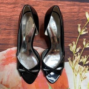 MARC FISHER - black Narnia wedge heels 7.5M